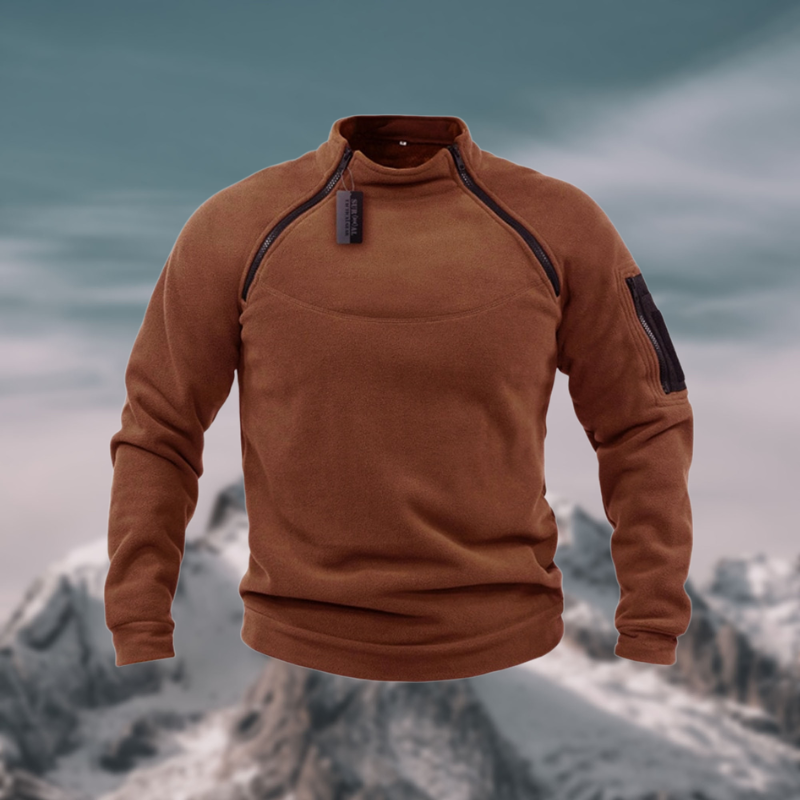 Men's Tactical Windproof Fleece Jumper - High Neck Half-Zip Design for Ultimate Comfort and Warmth