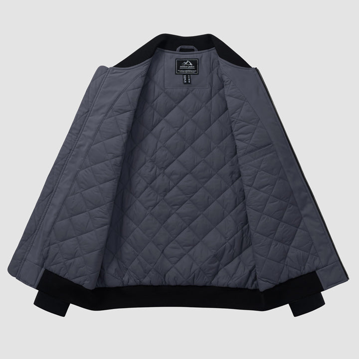 Men's Quilted Winter Bomber Jacket - Windproof Zip-Up Coat for Ultimate Warmth and Style