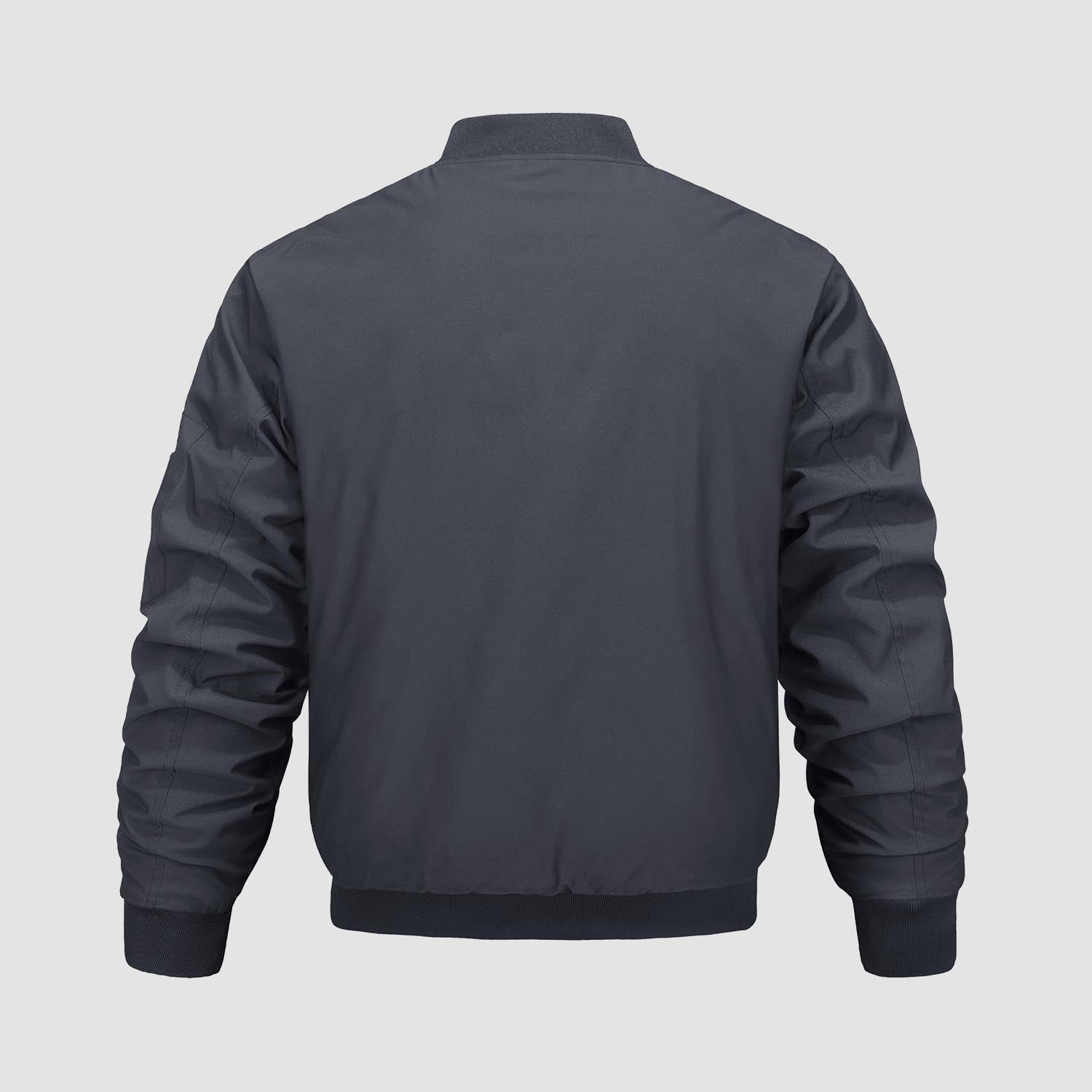 Men's Quilted Windproof Bomber Jacket with Pockets - Stylish & Durable Outerwear for All Seasons