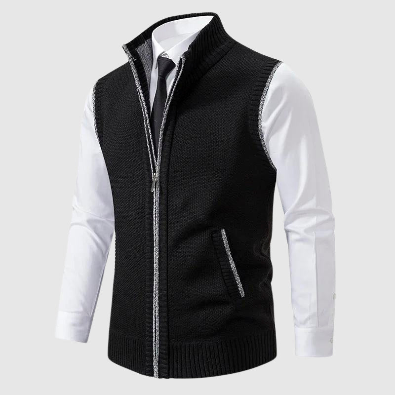 François Blanchet Men's Zip-Up Sweater Vest - Stylish & Comfortable Knitwear for All Seasons