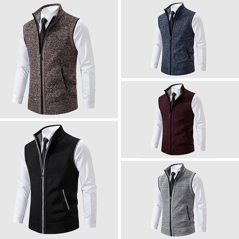 François Blanchet Men's Zip-Up Sweater Vest - Stylish & Comfortable Knitwear for All Seasons