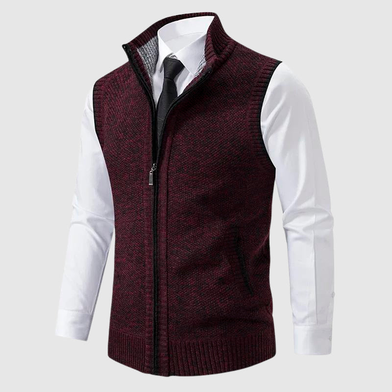 François Blanchet Men's Zip-Up Sweater Vest - Stylish & Comfortable Knitwear for All Seasons