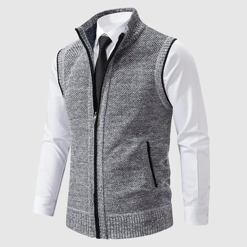 François Blanchet Men's Zip-Up Sweater Vest - Stylish & Comfortable Knitwear for All Seasons