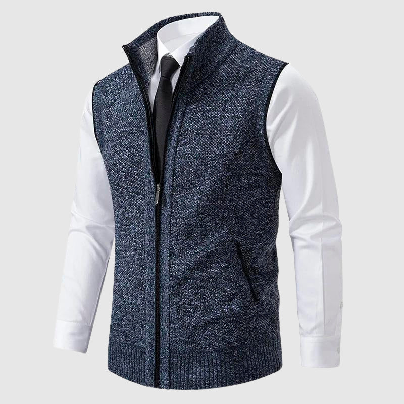 François Blanchet Men's Zip-Up Sweater Vest - Stylish & Comfortable Knitwear for All Seasons