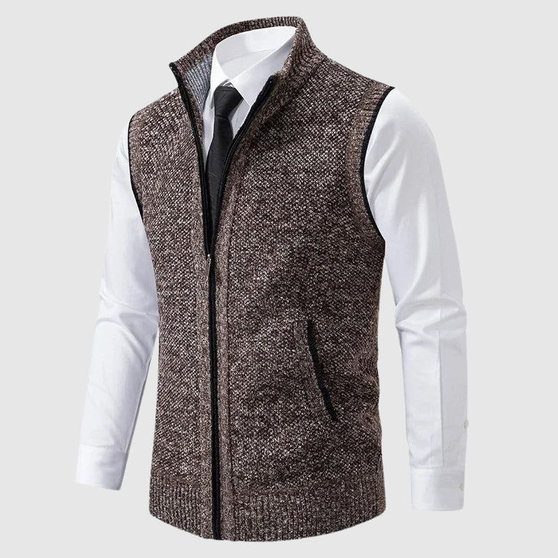 François Blanchet Men's Zip-Up Sweater Vest - Stylish & Comfortable Knitwear for All Seasons