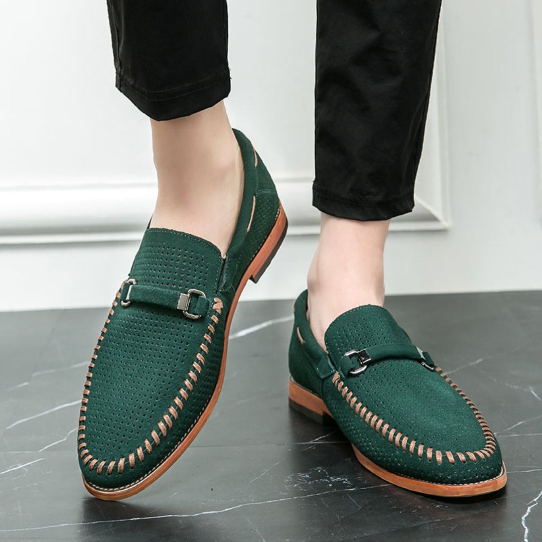 Handstitched Suede Loafers