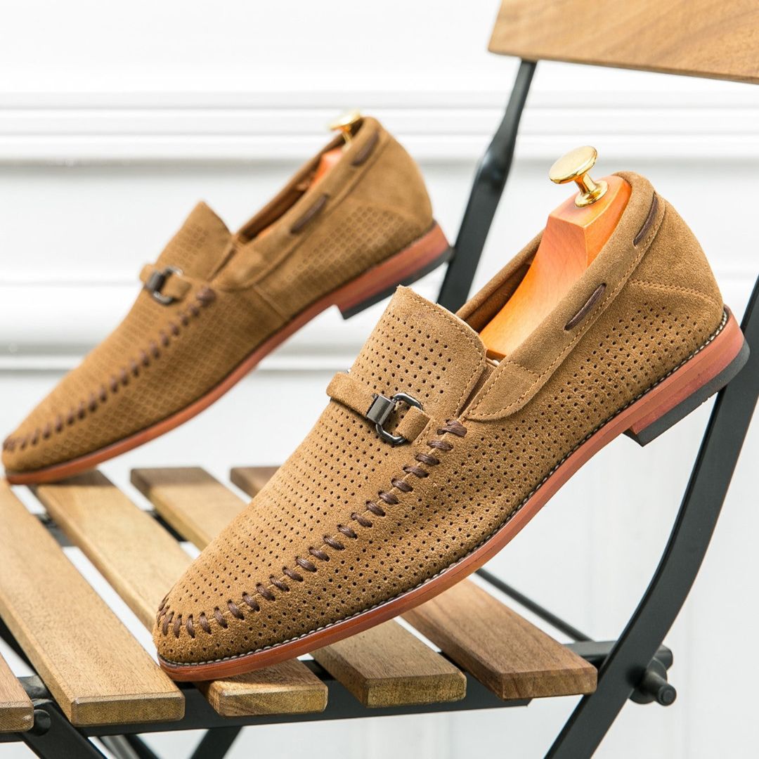 Handstitched Suede Loafers