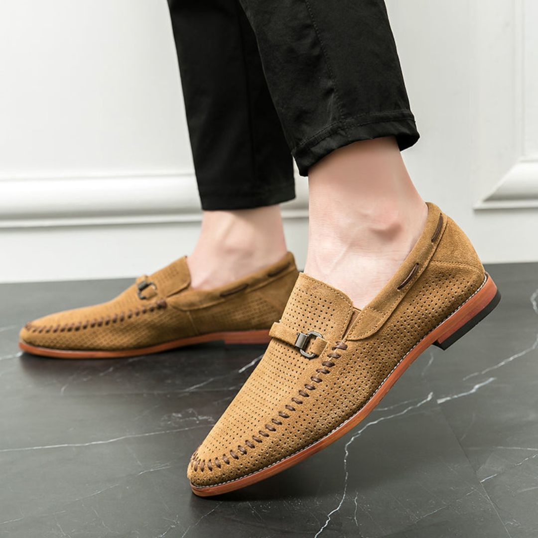 Handstitched Suede Loafers