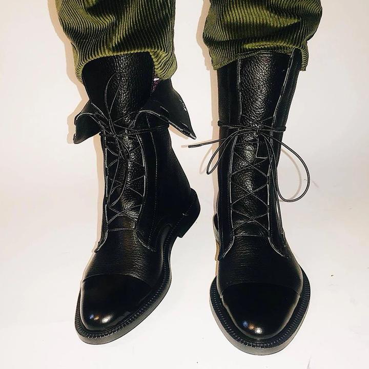 Elegant Women's Lace-Up Mid-Calf Boots with Low Heel - Stylish & Comfortable Footwear