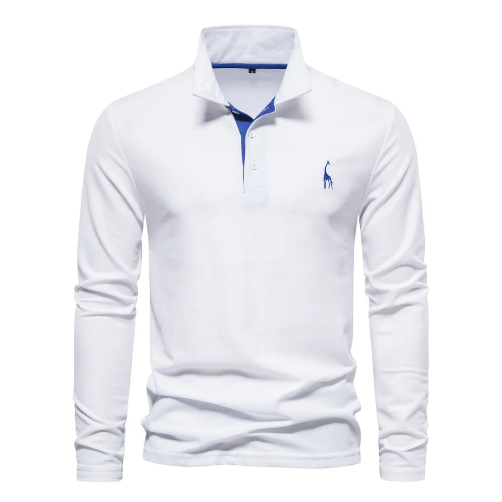 Men's Long Sleeve Polo Jumper - Stylish Button Placket & Classic Collar - Comfortable & Versatile Knitwear