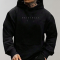 Men's Casual Embroidered Pullover Hoodie with Kangaroo Pocket - Stylish & Comfortable Sweatshirt