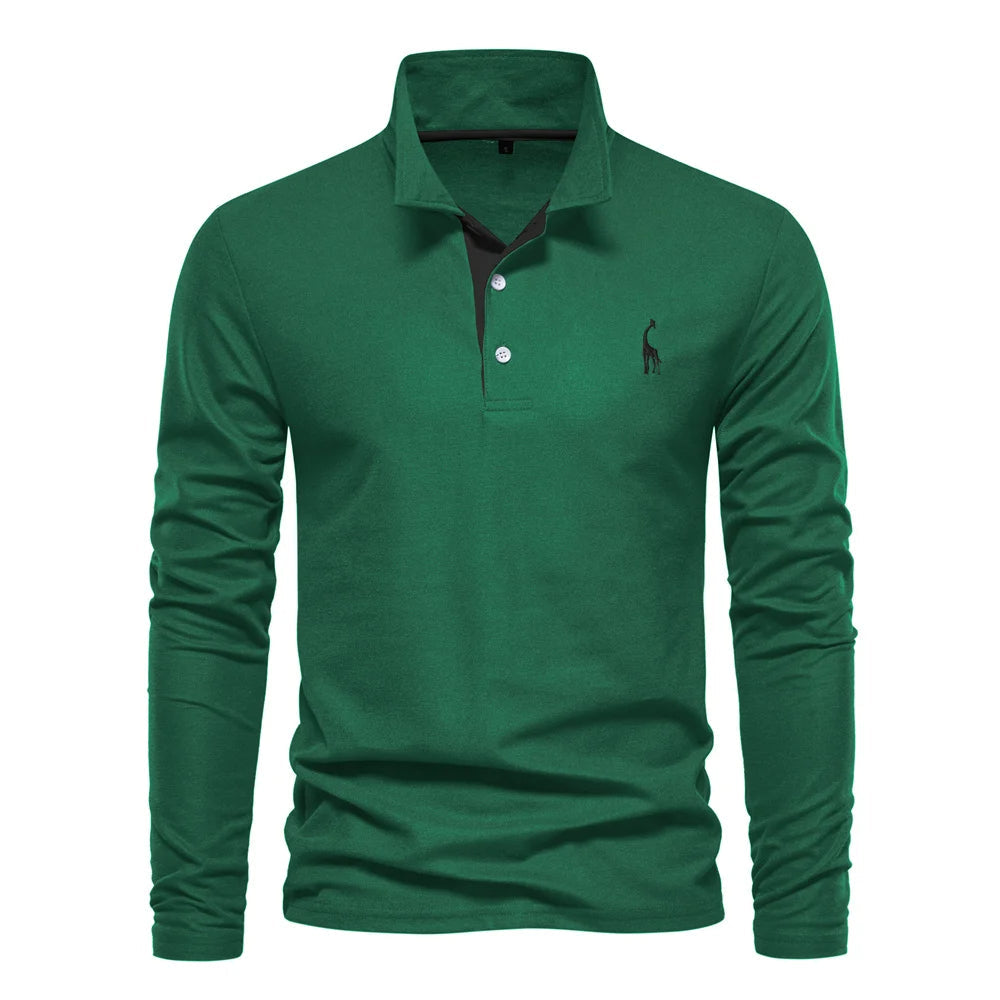 Men's Long Sleeve Polo Jumper - Stylish Button Placket & Classic Collar - Comfortable & Versatile Knitwear