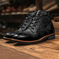 Men's Premium Leather Lace-Up Ankle Boots - Stylish & Durable Footwear for All Occasions