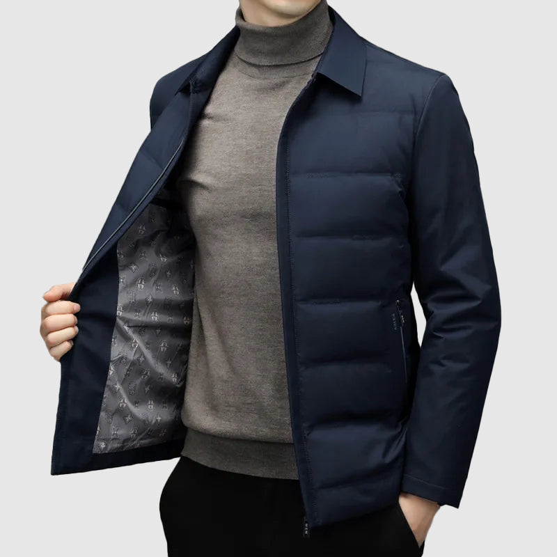 Lorenzo Vitali Men's Casual Down Jacket - Lightweight, Warm & Stylish Outerwear for Everyday Wear