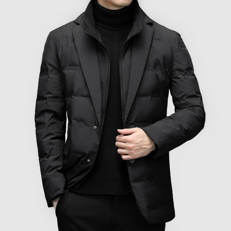 Lorenzo Vitali Men's Ridge Down Jacket - Lightweight, Insulated, Water-Resistant Winter Coat