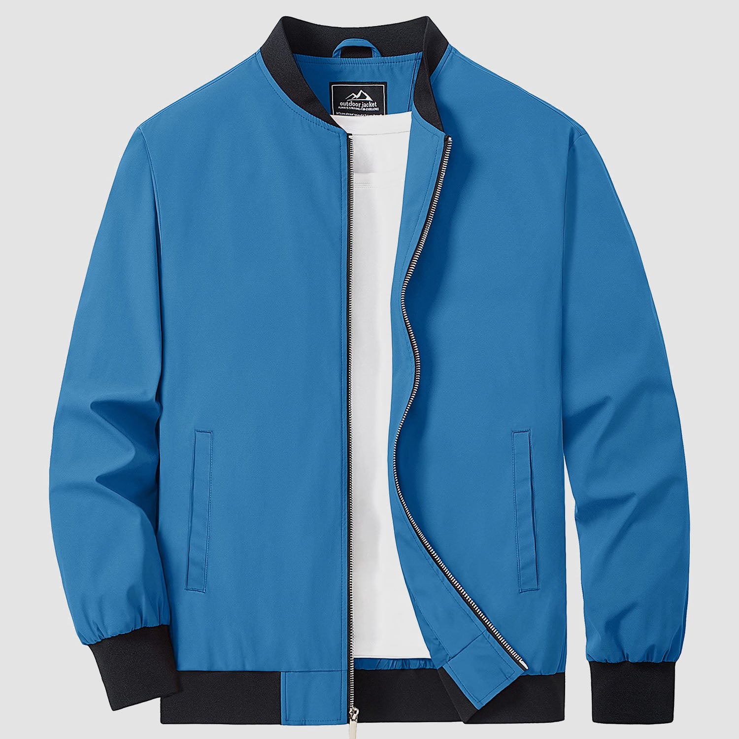 Men's Lightweight Bomber Jacket - Stylish Windbreaker with Pockets for Versatile Outdoor Wear