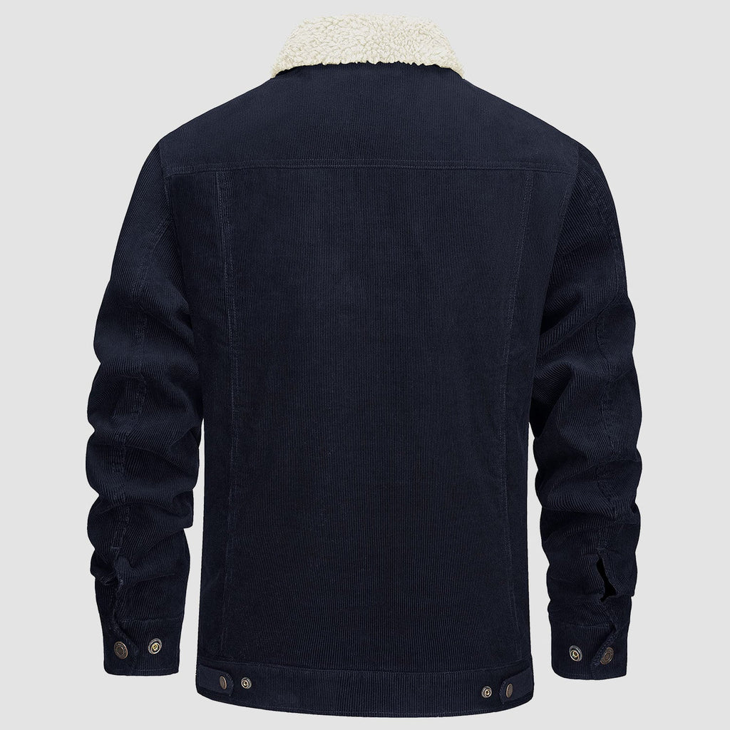 Men's Sherpa-Lined Corduroy Jacket - Warm Winter Coat for Ultimate Comfort