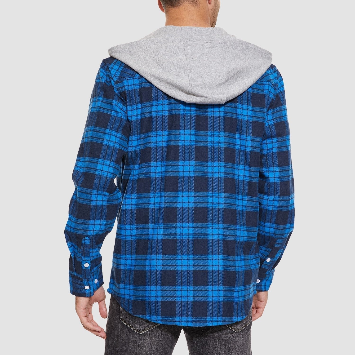 Men's Hooded Flannel Shirt Jacket - Long Sleeve Cotton Plaid - Stylish & Comfortable Outerwear