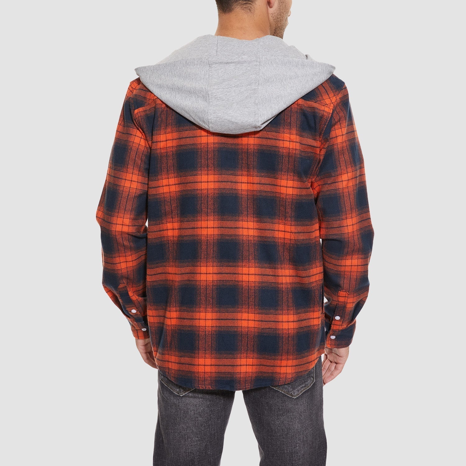 Men's Hooded Flannel Shirt Jacket - Long Sleeve Cotton Plaid - Stylish & Comfortable Outerwear