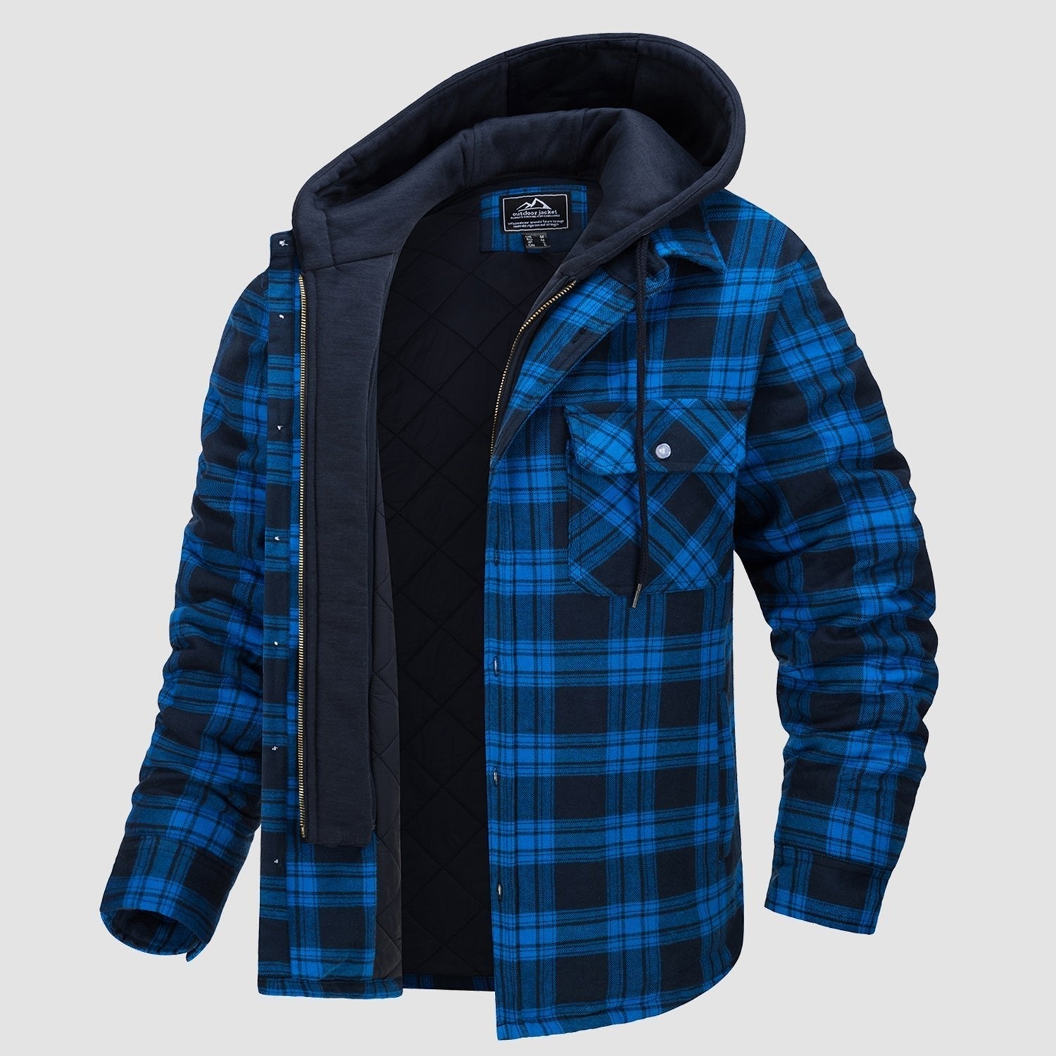Men's Flannel Jacket with Removable Hood - 5 Pocket Design for Ultimate Comfort and Style
