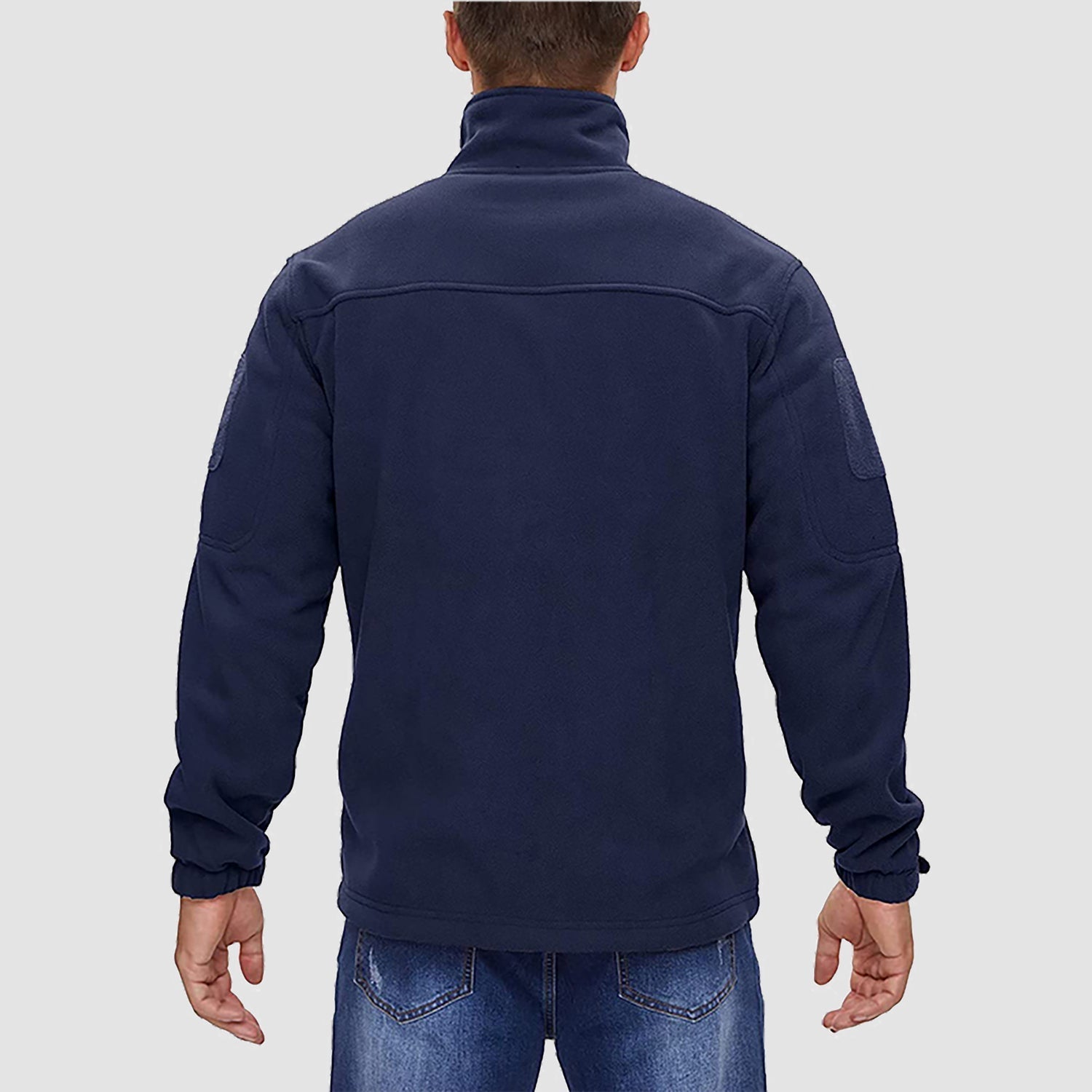 Men's Tactical Fleece Jacket - Stand Collar Military Field Coat for Outdoor Activities