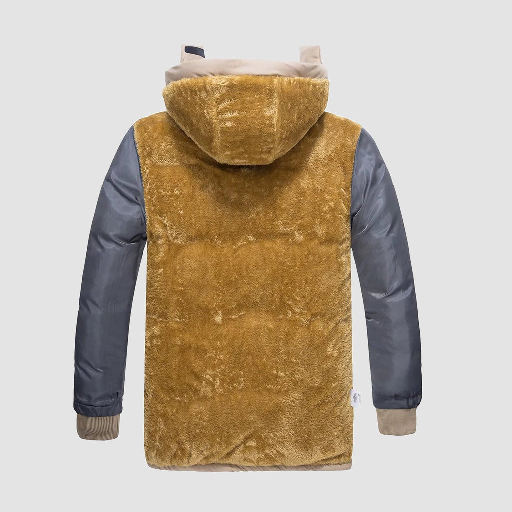 Men's Hooded Fleece-Lined Parka Jacket - Warm Puffer Coat for Ultimate Comfort and Style