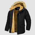 Men's Hooded Fleece-Lined Parka Jacket - Warm Puffer Coat for Ultimate Comfort and Style