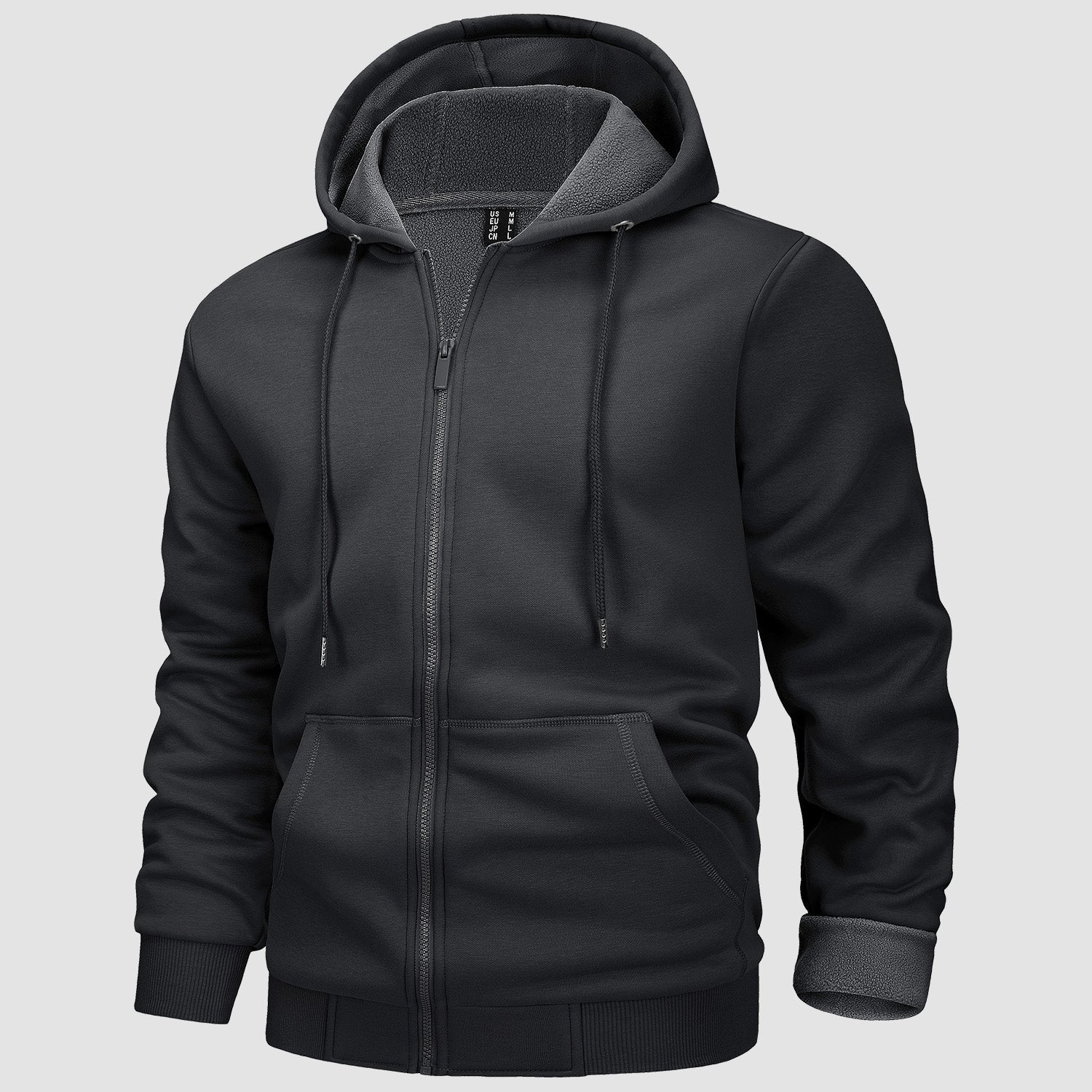 Men's Fleece Bomber Jacket - Zip-Up Hoodie Sweatshirt for Ultimate Comfort & Style