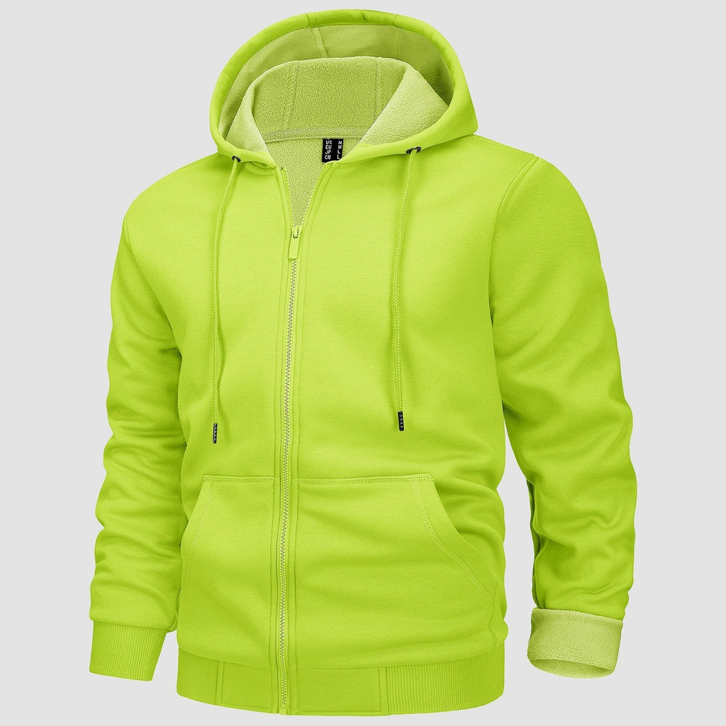 Men's Fleece Bomber Jacket - Zip-Up Hoodie Sweatshirt for Ultimate Comfort & Style