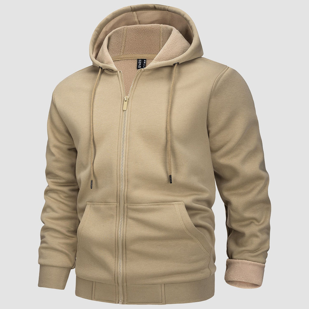 Men's Fleece Bomber Jacket - Zip-Up Hoodie Sweatshirt for Ultimate Comfort & Style