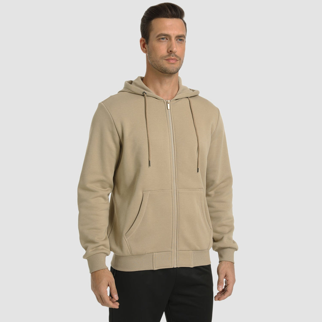 Men's Fleece Bomber Jacket - Zip-Up Hoodie Sweatshirt for Ultimate Comfort & Style