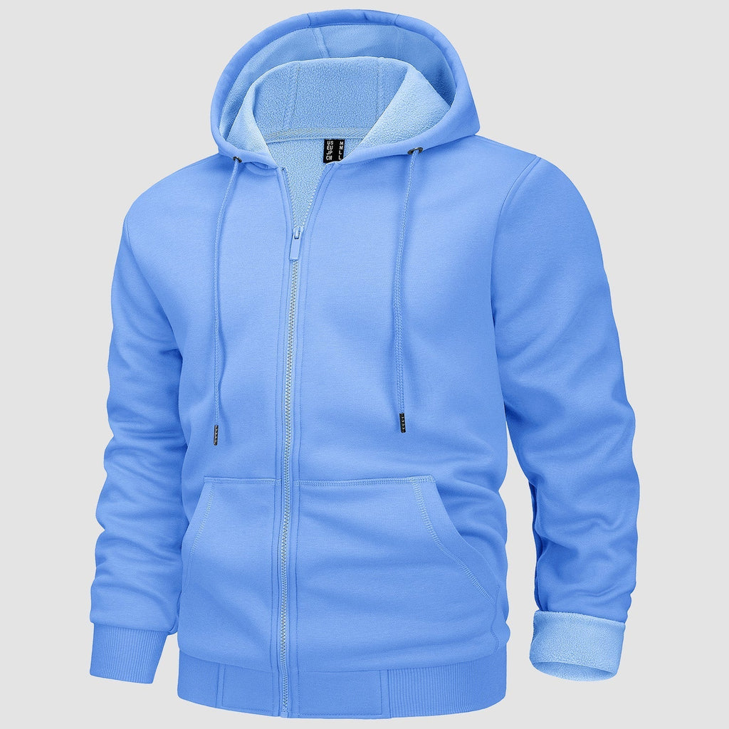 Men's Fleece Bomber Jacket - Zip-Up Hoodie Sweatshirt for Ultimate Comfort & Style