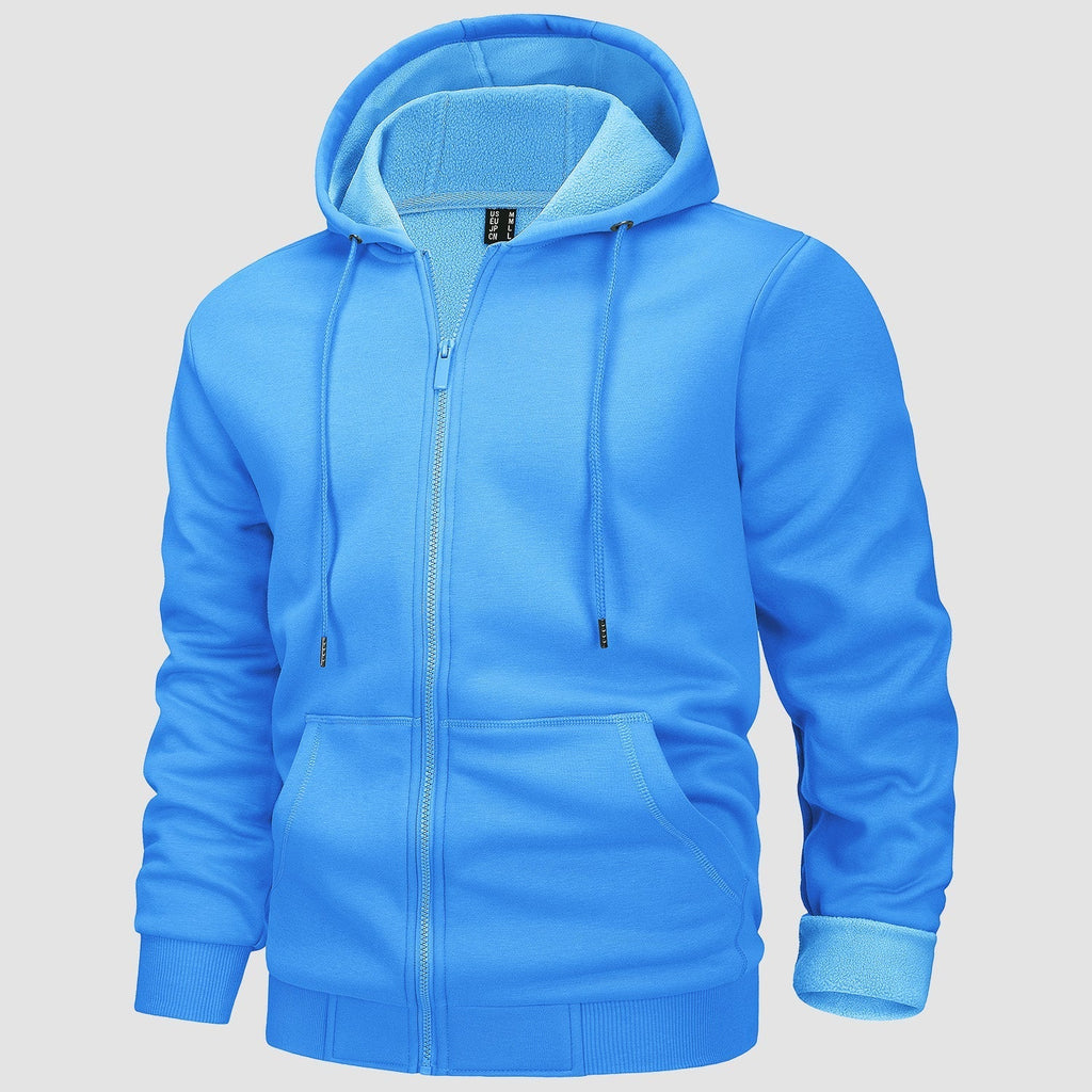 Men's Fleece Bomber Jacket - Zip-Up Hoodie Sweatshirt for Ultimate Comfort & Style