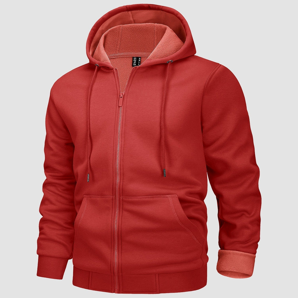 Men's Fleece Bomber Jacket - Zip-Up Hoodie Sweatshirt for Ultimate Comfort & Style