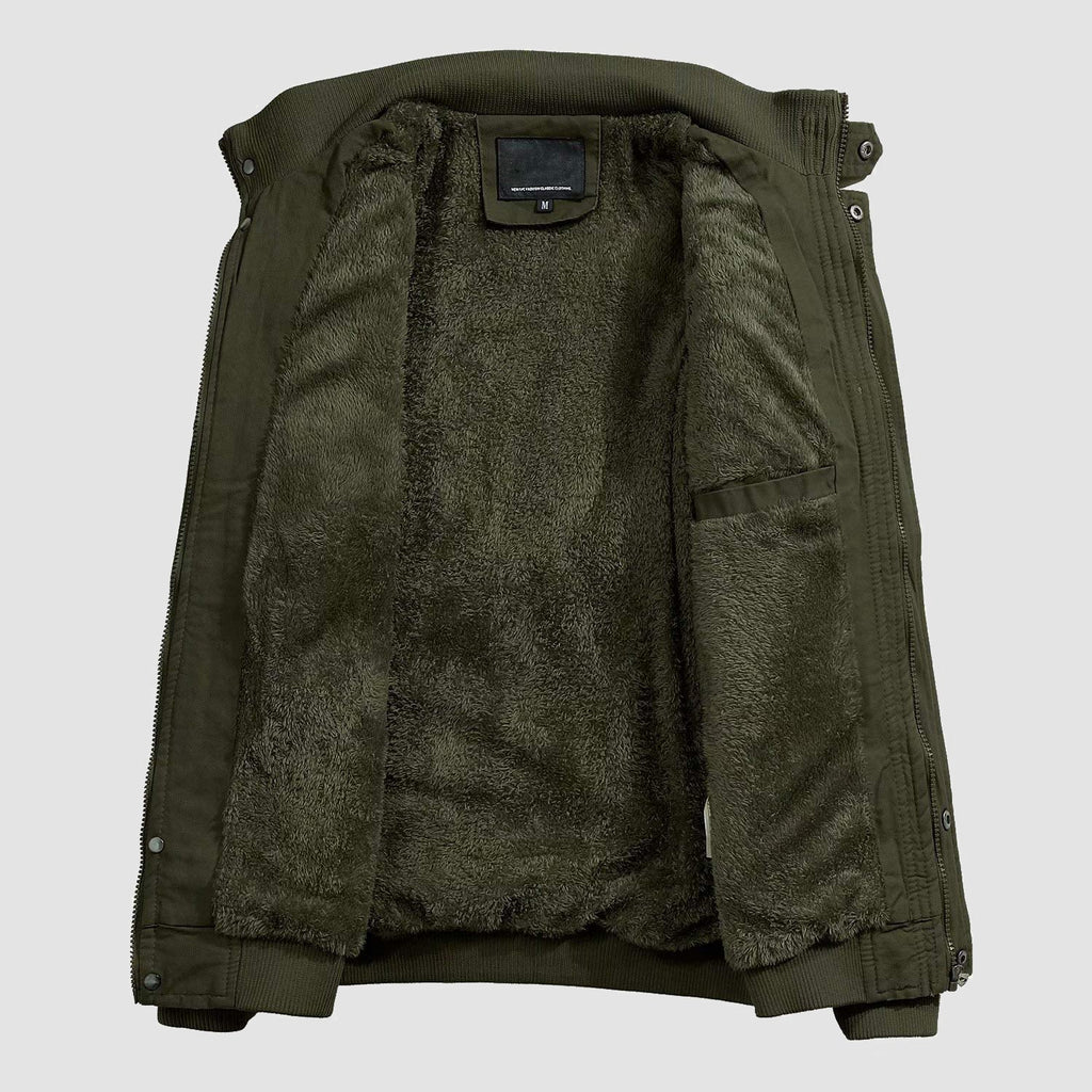 Men's Lightweight Cotton Military Bomber Jacket - Stylish Zip-Up Outerwear