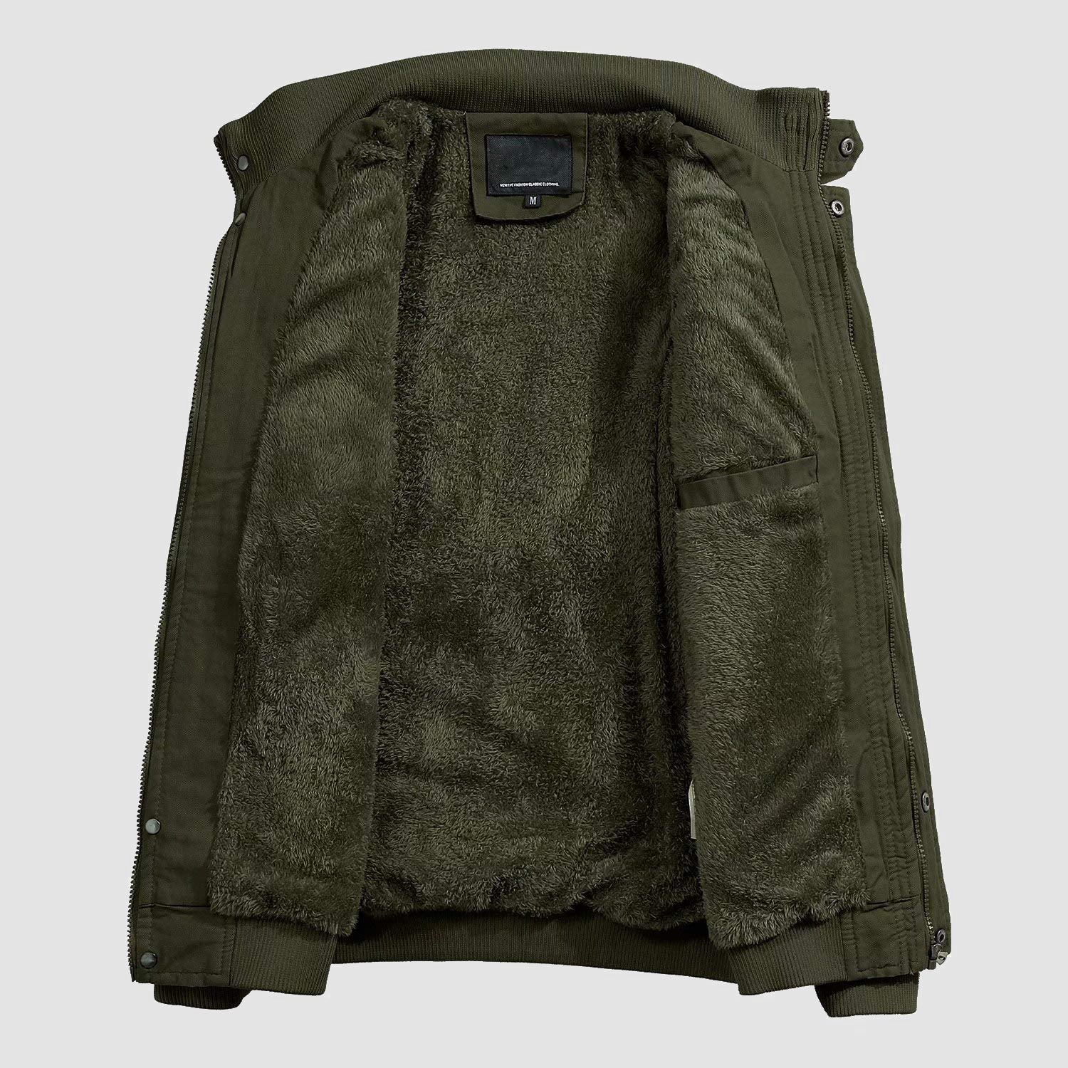 Men's Lightweight Cotton Military Bomber Jacket - Stylish Zip-Up Outerwear