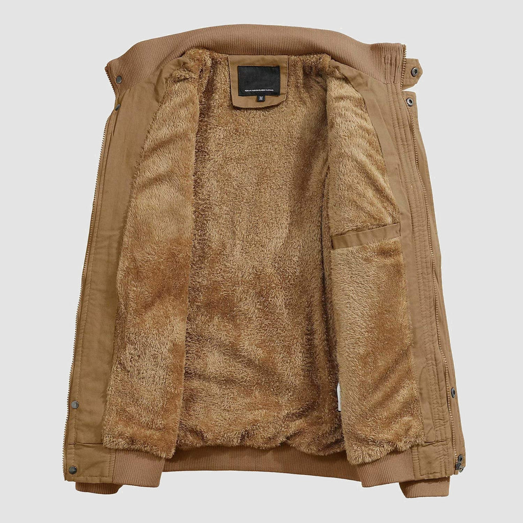 Men's Lightweight Cotton Military Bomber Jacket - Stylish Zip-Up Outerwear