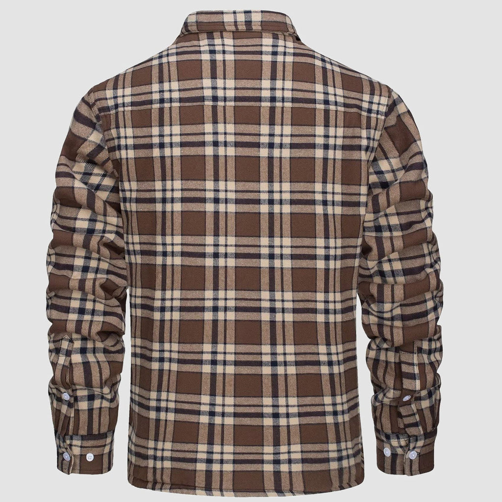 Men's Fleece-Lined Flannel Shirt Jacket - Warm Cotton Winter Coat for Ultimate Comfort