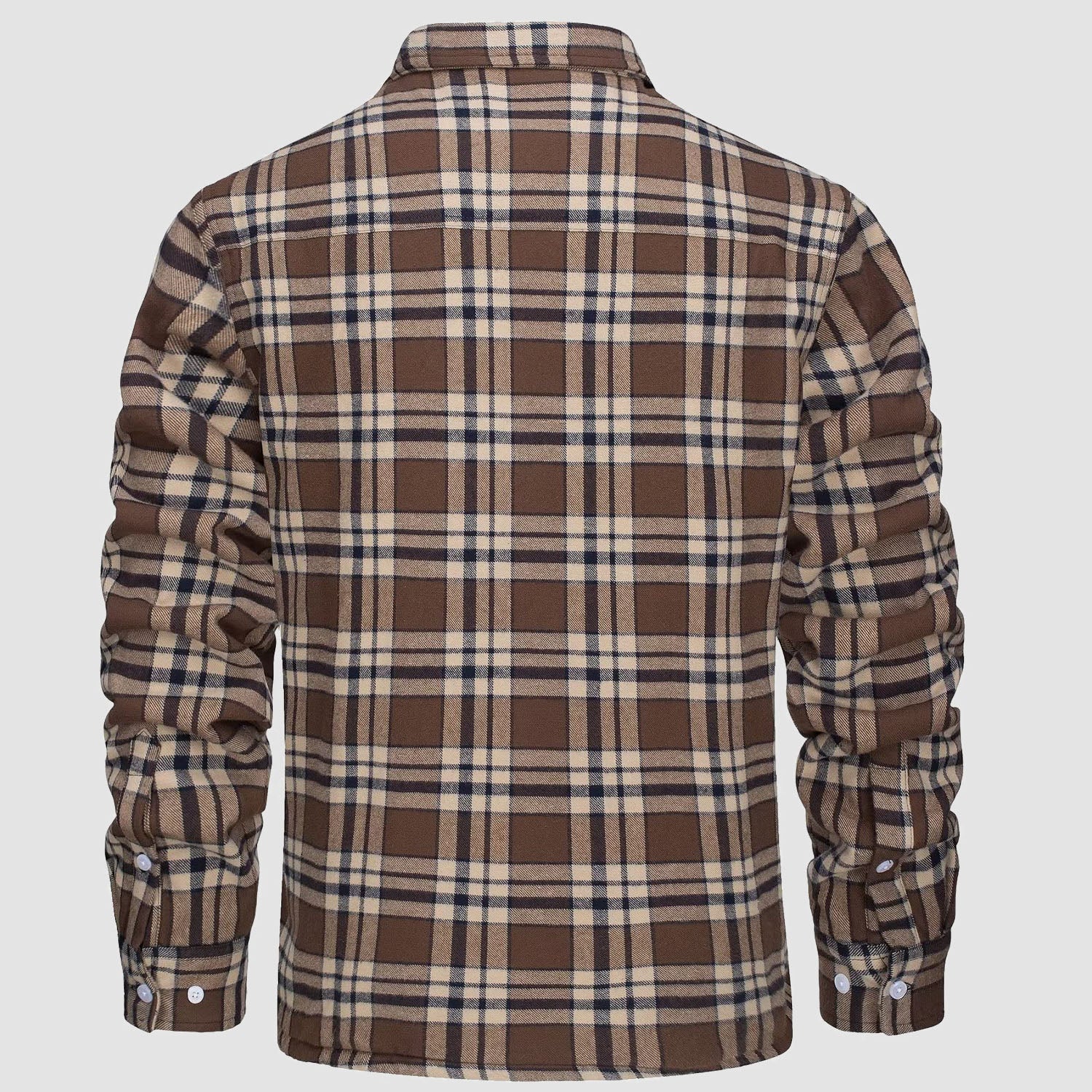 Men's Fleece-Lined Flannel Shirt Jacket - Warm Cotton Winter Coat for Ultimate Comfort