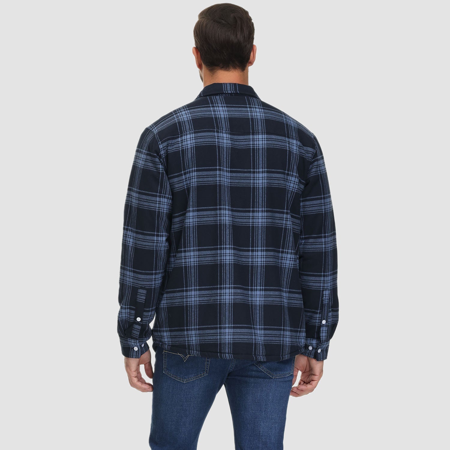 Men's Fleece-Lined Flannel Shirt Jacket - Warm Cotton Winter Coat for Ultimate Comfort