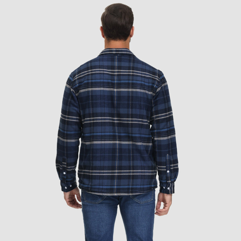 Men's Fleece-Lined Flannel Shirt Jacket - Warm Cotton Winter Coat for Ultimate Comfort