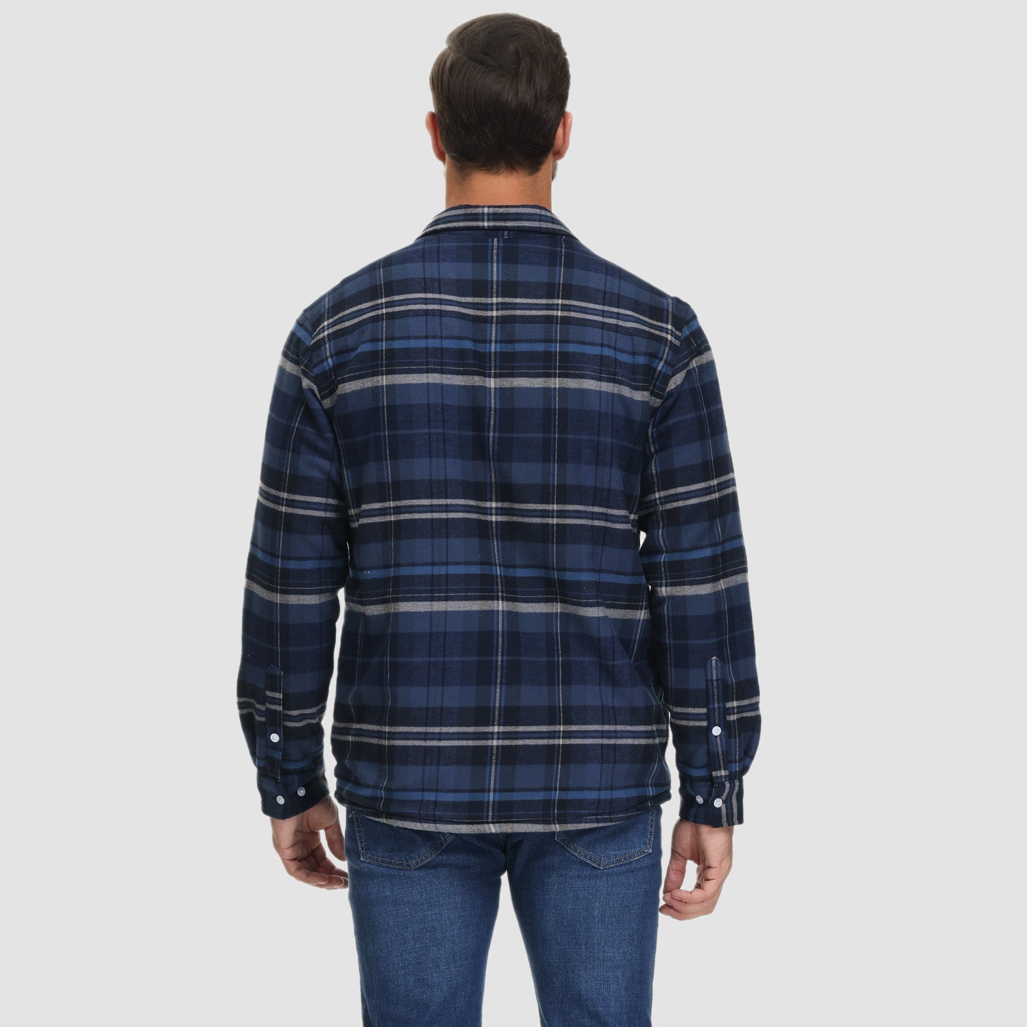 Men's Fleece-Lined Flannel Shirt Jacket - Warm Cotton Winter Coat for Ultimate Comfort