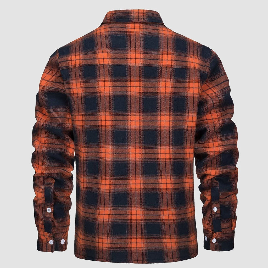 Men's Fleece-Lined Flannel Shirt Jacket - Warm Cotton Winter Coat for Ultimate Comfort