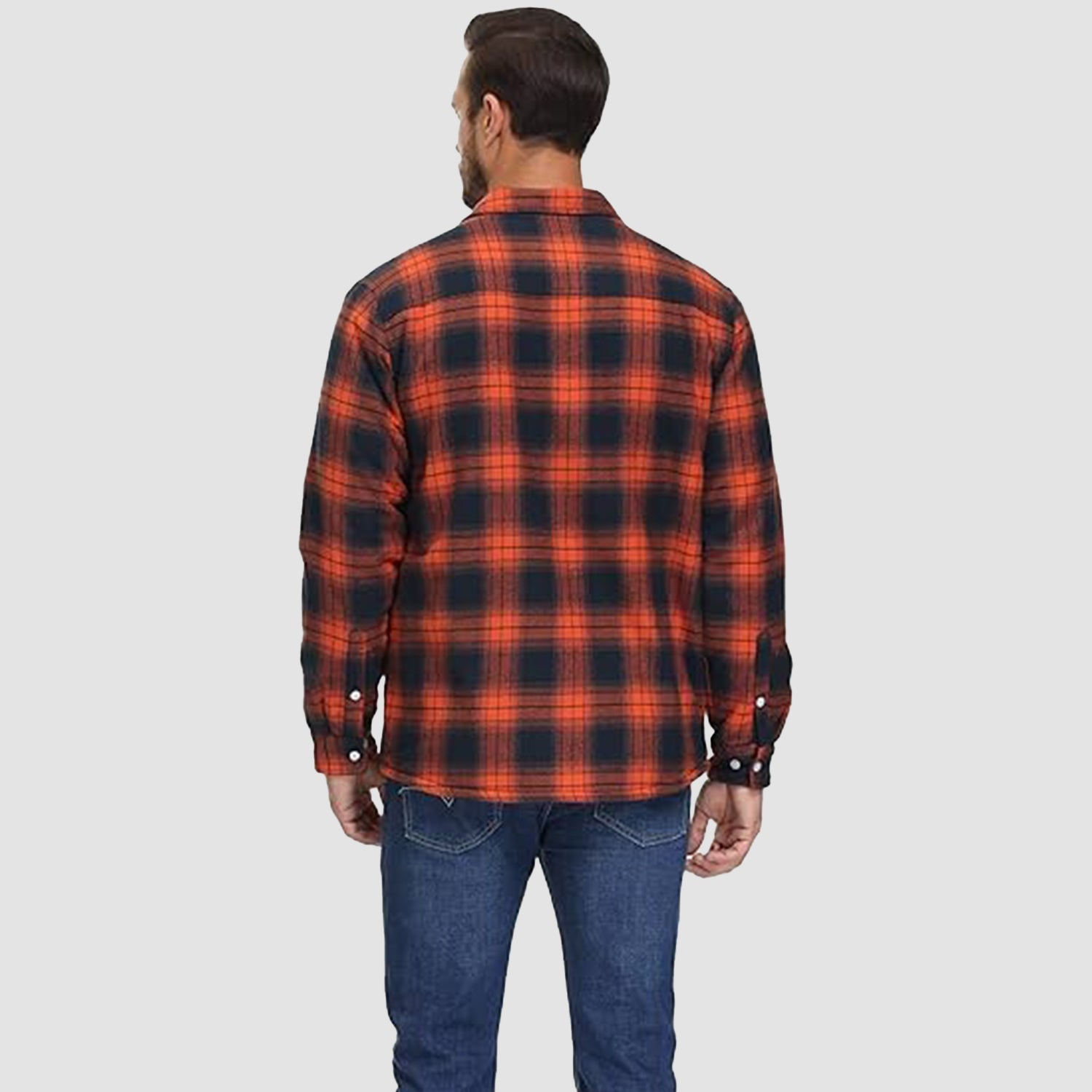 Men's Fleece-Lined Flannel Shirt Jacket - Warm Cotton Winter Coat for Ultimate Comfort