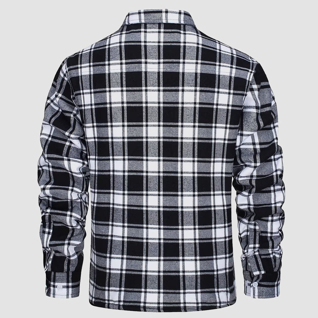 Men's Fleece-Lined Flannel Shirt Jacket - Warm Cotton Winter Coat for Ultimate Comfort