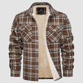 Men's Fleece-Lined Flannel Shirt Jacket - Warm Cotton Winter Coat for Ultimate Comfort
