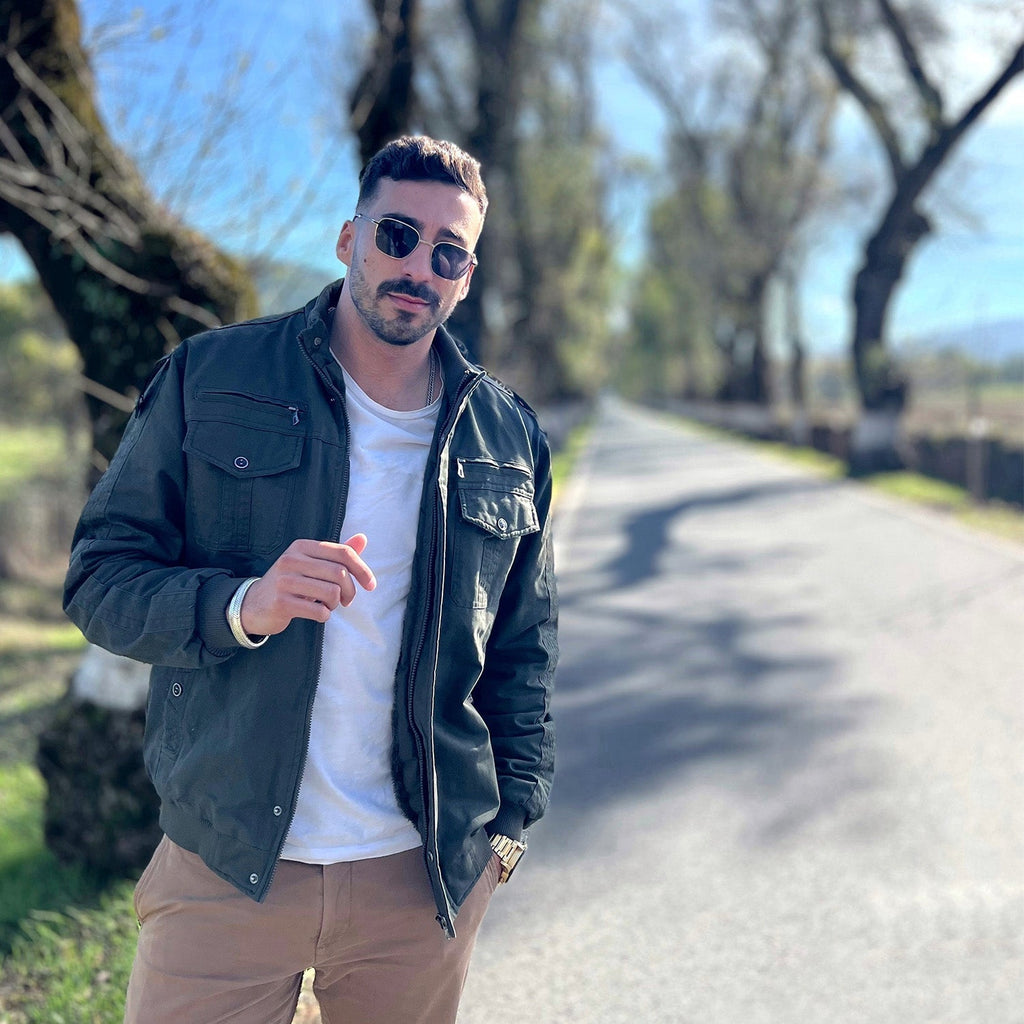 Men's Winter Tactical Cargo Jacket - Fleece Lined Military Coat for Cold Weather