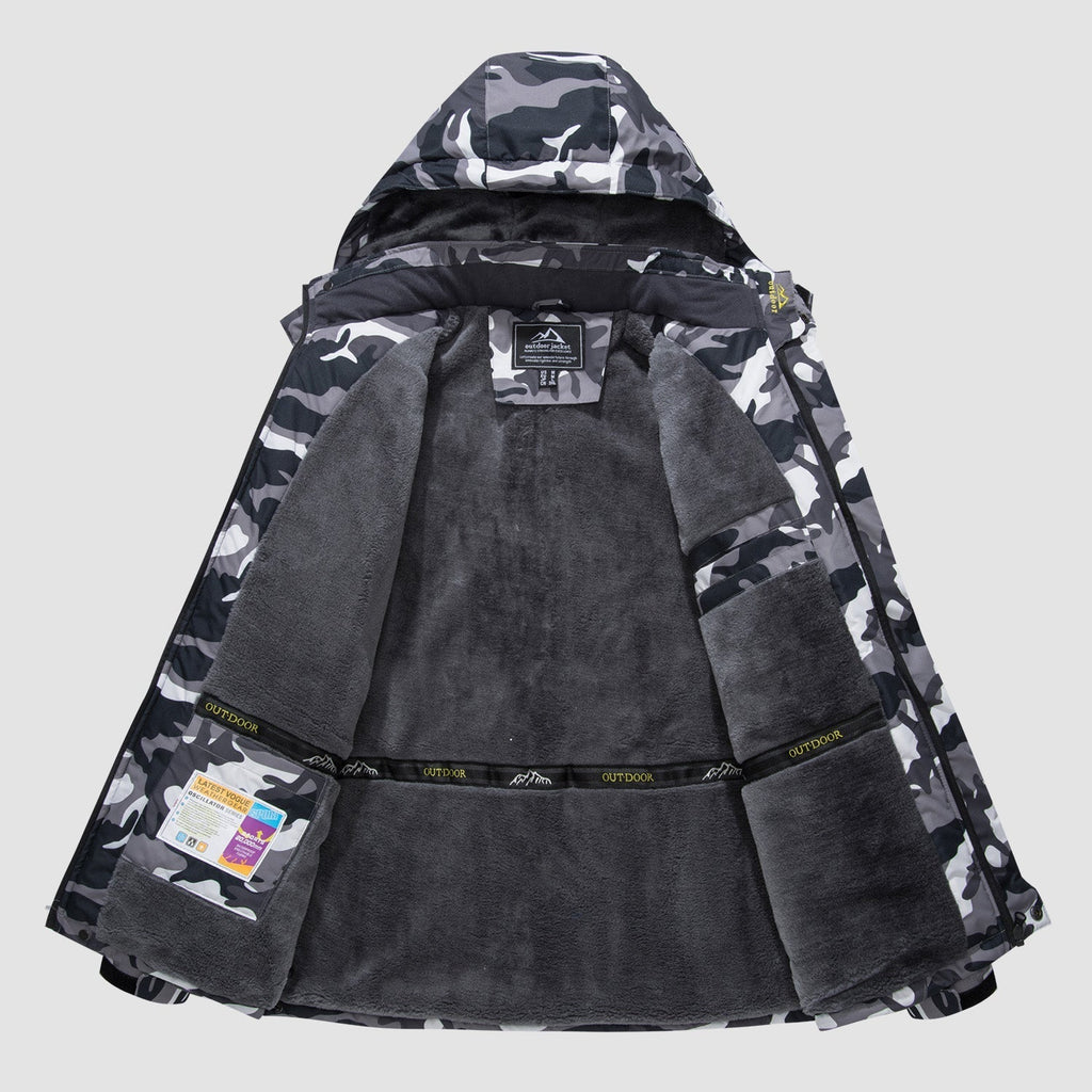 Men's Water-Resistant Ski Jacket - Insulated Fleece Lined Winter Coat for Cold Weather