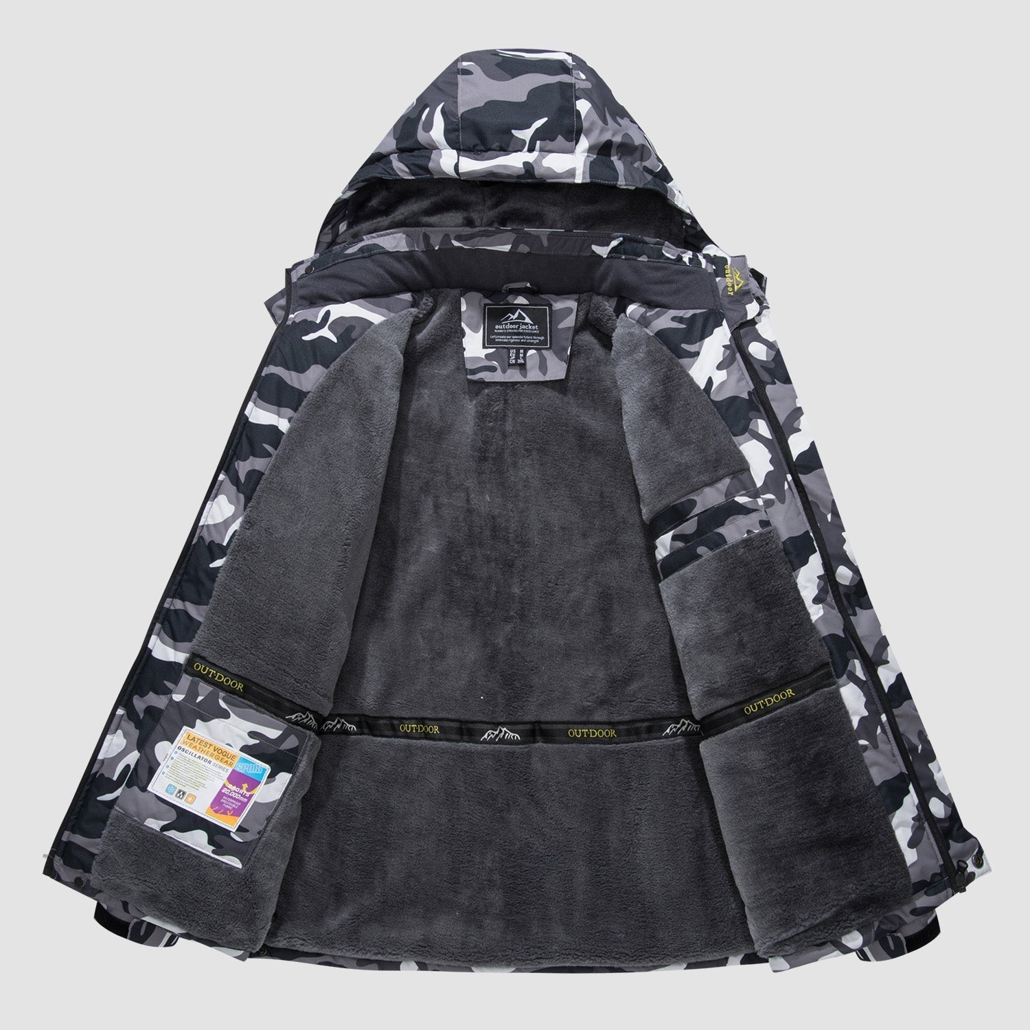 Men's Water-Resistant Ski Jacket - Insulated Fleece Lined Winter Coat for Cold Weather