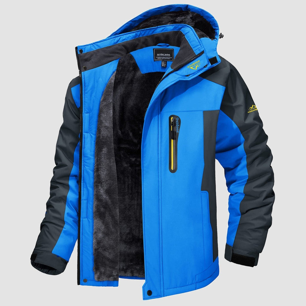 Men's Water-Resistant Ski Jacket - Insulated Fleece Lined Winter Coat for Cold Weather